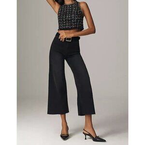 The Ettie High-Rise Crop Wide-Leg Jeans by Maeve Black Wash 30